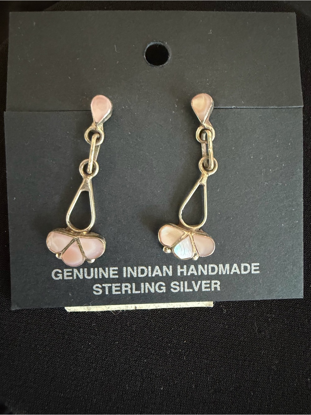 Sterling Silver Pink Mother-of-Pearl Drop Earrings